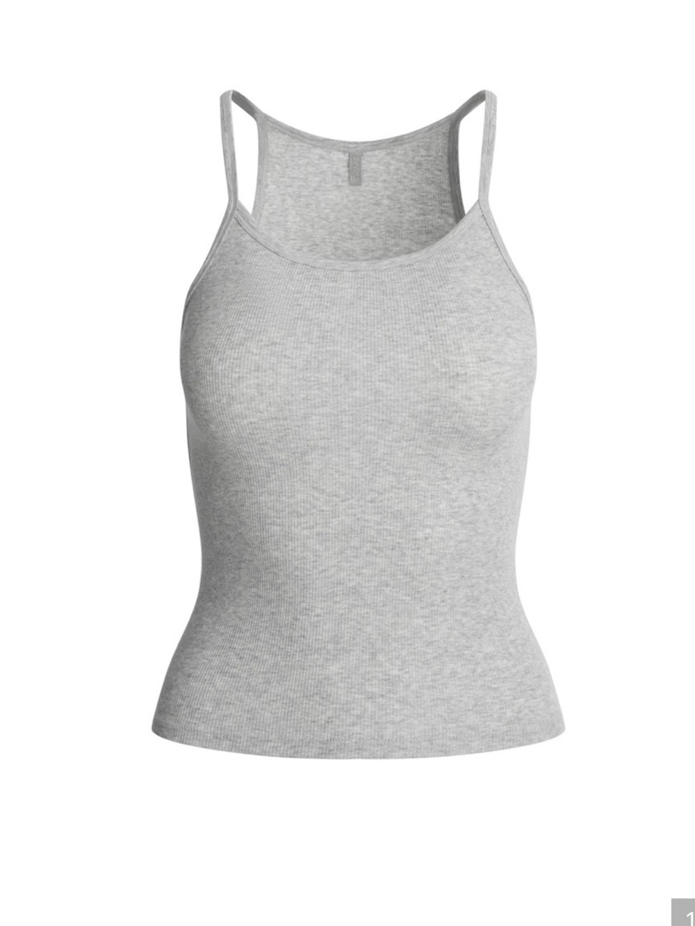 SKIMS Heather Gray stretch cotton Ribbed Scoop Neck tank